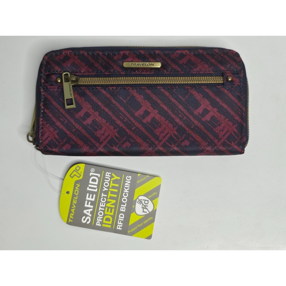 Travelon Safe ID RFID Blocking Zip Around Wallet Clutch Wristlet Strap NEW